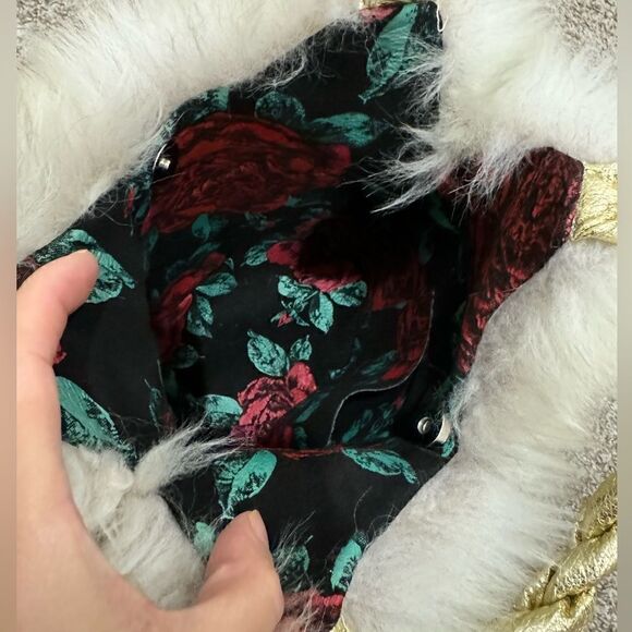 Handmade Genuine Shearling Leather Sheepskin Braided Top Handles Bag/ Crossbody - Picture 15 of 15